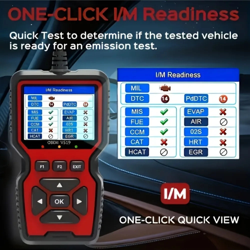 OBD2 Scanner Live Data Professional Mechanic OBDII Diagnostic Code Reader Tool For Check Engine Light Battery Voltage Testing