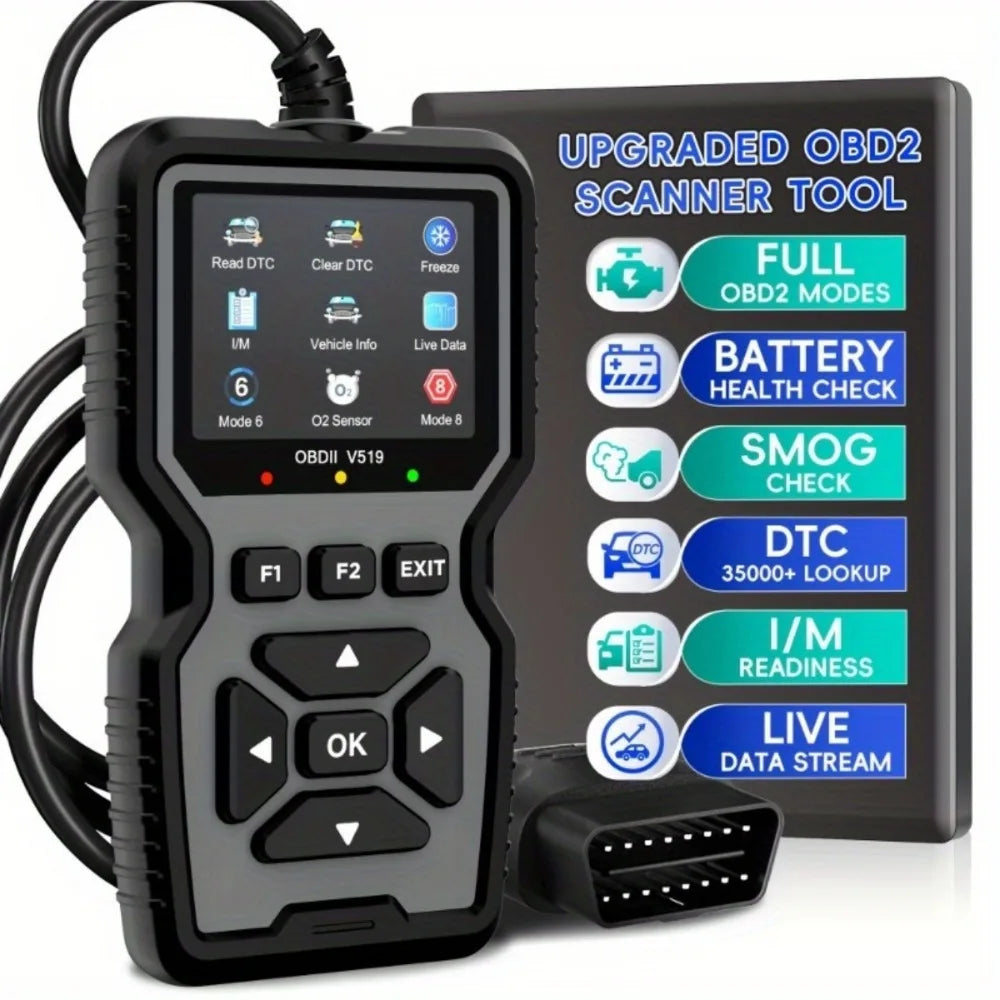 OBD2 Scanner Live Data Professional Mechanic OBDII Diagnostic Code Reader Tool For Check Engine Light Battery Voltage Testing