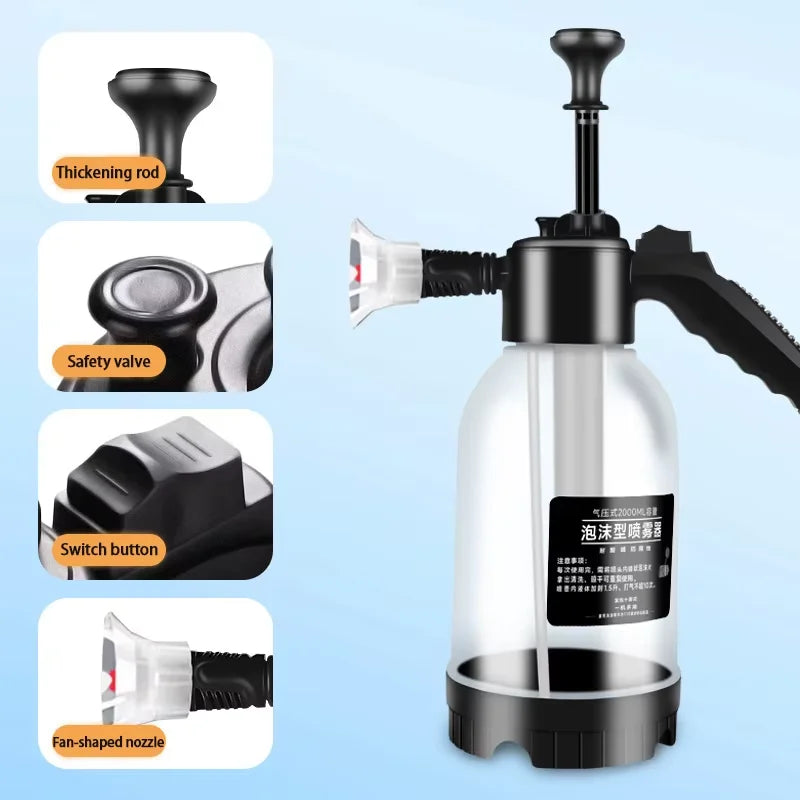 Car Wash Foam Spray Foam Sprayer Bottle Spray Gun Manual Air Pressure Water Jet Car Shampoo Snow Foam Air Pressure Spray Bottle