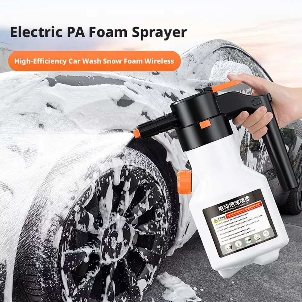 Handheld Electric Foam Washer Rechargeable Snow Foam Spray Bottle High Pressure Foam Sprayer Durable Auto Washing Device