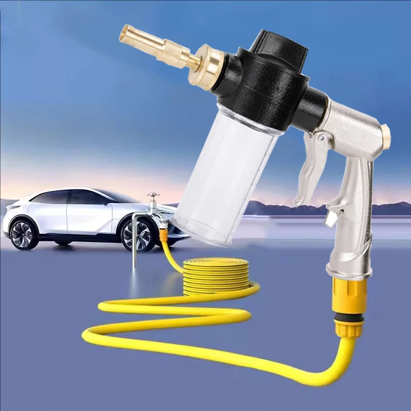 High Foam Pressure Spray Water Gun Washing Garden Watering Hose Nozzle Sprinkler Car Cleaning Wash Tool Metal Washer Guns ﻿